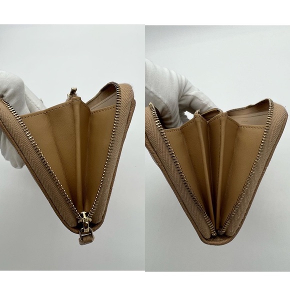 ❌SOLD❌Authentic Chanel beige quilted caviar round zip long wallet - Picture 6 of 12